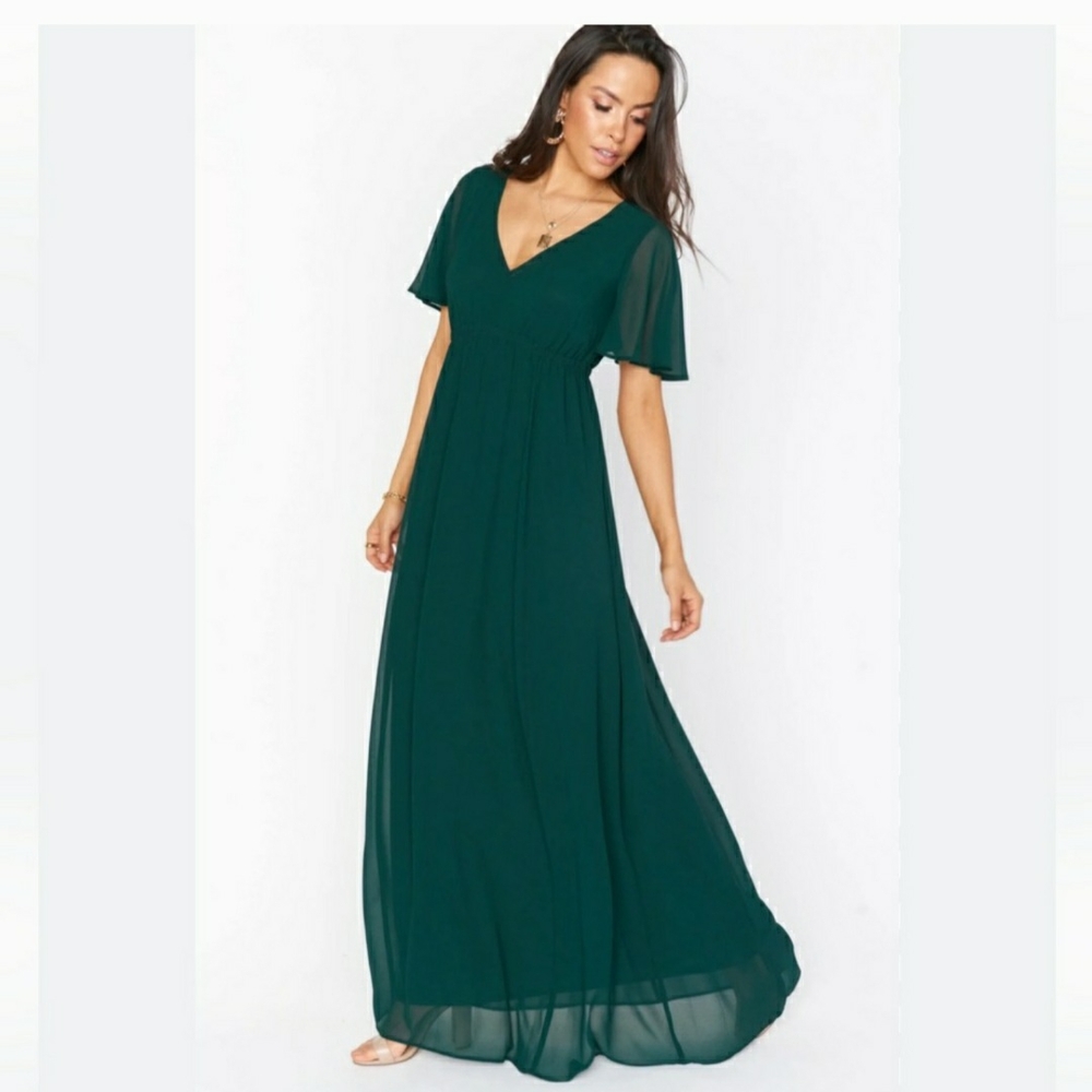 Green Emerald Chiffon Empire Maxi Dress Show Me Your Mumu - Picture 2 of 10